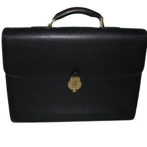 *Authentic* Bally Bags l Men's Classic Briefcase Genuine Leather Pebbled Black